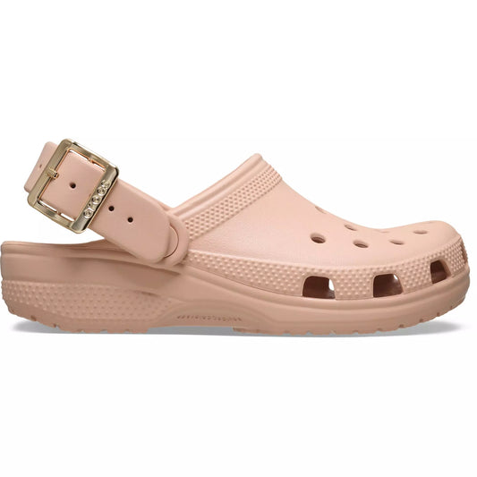 Classic metallic buckle clog